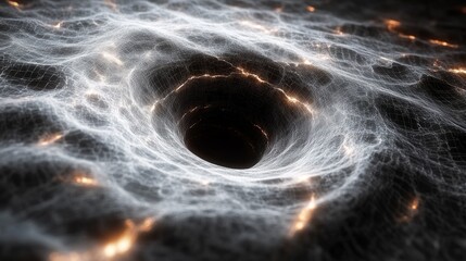 Abstract swirling vortex, radiating light