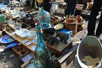 antique items in flea market