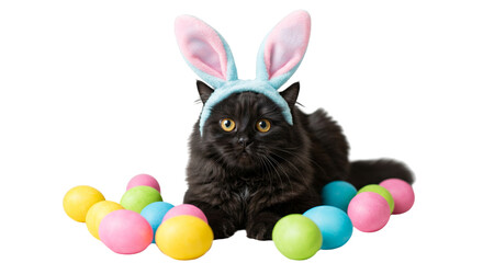 easter bunny with easter eggs