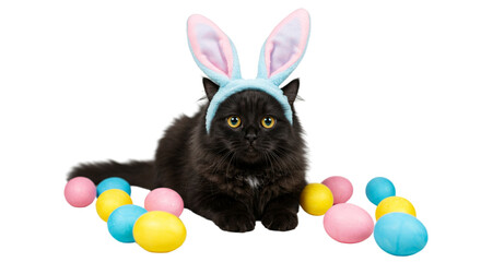 easter bunny with easter eggs