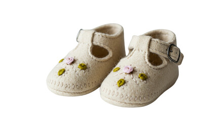 baby shoes on white background
