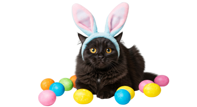 easter bunny with easter eggs