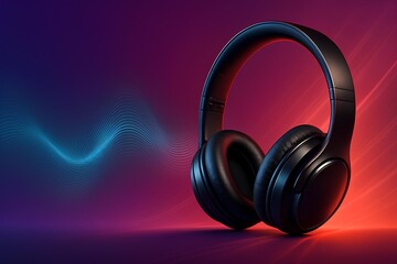 Immersive sound experience with sleek headphones on vibrant background perfect for music lovers and audio enthusiasts seeking quality audio