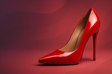 Stunning red stiletto heel for modern fashion, elegance and style, empowering confidence and a bold statement for any occasion