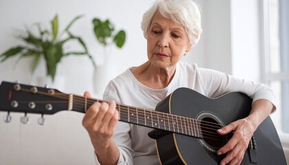 Fototapeta premium A scene where he plays the guitar while immersed in his emotions