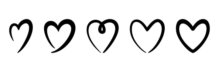 Love heart icons including romantic, broken, arrow, gift, and celebration symbols for wedding and relationship design projects. EPS vector.