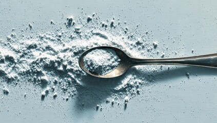 Spoon with white powder
