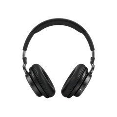 Black Over-Ear Headphones on a Black Background