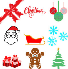 Christmas Holiday and Winter Season Flat Icons