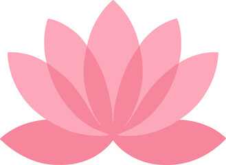 Elegant Minimalist Lotus Flower Blossom in Soft Pink Color Illustration