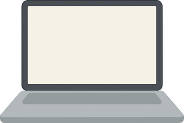 Flat Style Detailed Laptop Computer Electronic Device Isolated Illustration