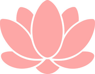 Flat Design Pastel Pink Lotus Flower Blossom Nature Illustration Element