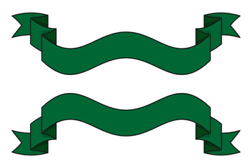 Green ribbon for title, Vector Illustrations EPS File, Green Ribbon Elegance: Customizable Vector Banner Design