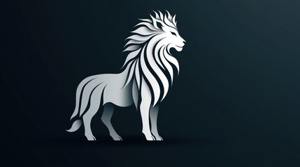 black lion vector illustration
