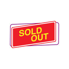 sold out icon, sold out vector icon design