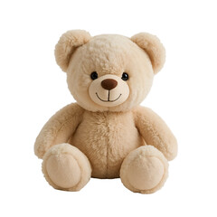 Adorable Cream Teddy Bear on white Background