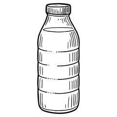 Ribbed Plastic Milk Bottle