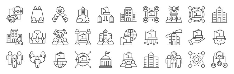 Corporate line editable icon set collection. Linear icon collection. Editable stroke. Vector illustration eps 10