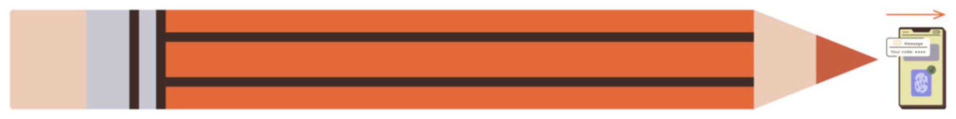 Obraz premium Oversized traditional pencil pointing toward a microchip screen, symbolizing the fusion of analog tools and digital innovation. Ideal for education, technology, creativity, progress, writing, modern