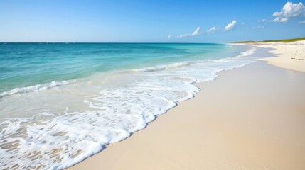 Tropical Beach Vacation Poster Template: Blue Ocean, Palm Trees & Sunny Day Horizon &ndash; Tranquil Scenery