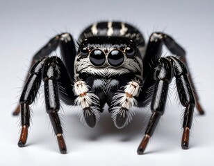 Jumping Spider Portrait, Close-up Studio Shot