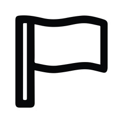 Flag Icon. Miniature Flagpole Illustration.