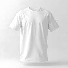 High-quality white cotton fabric t-shirt mockup with realistic wrinkles and shadows for showcasing custom apparel designs and branding