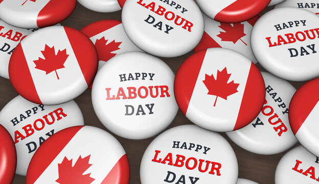 Happy Labour Day Canada Holiday Badges