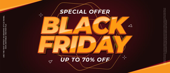 Black friday sale vector text effect for sale banner