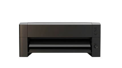 Fototapeta premium black 3d paper printer icon 3d rendering on white background