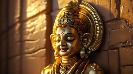 Obraz premium Golden Ganpati relief