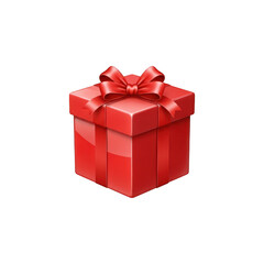 Fototapeta premium A vibrant red gift box adorned with a matching bow, set against a stark black background for emphasis