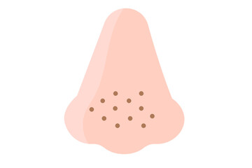 毛穴が黒ずんだ鼻のイラスト　