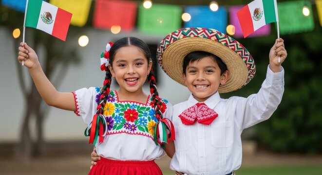 independence day celebration with mexican children