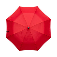 Vibrant Red Umbrella Against a white Background