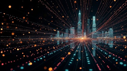 Naklejka premium Technological urban art illustration