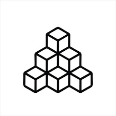 Cube icon isolated on white background. Cube icon in trendy design style for web site and mobile app. Cube vector icon modern and simple symbol.