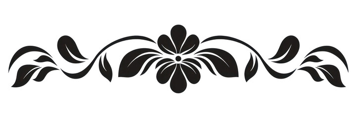 PNG Flower pattern white black.