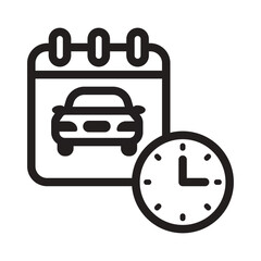 Car Rental Schedule Line Icon of Car Subscription Models Icon Set