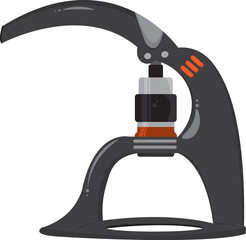 Manual espresso coffee maker press vector flat design