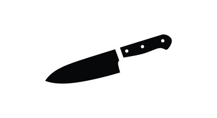 A black silhouette of a kitchen knife with handle