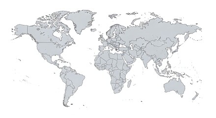 World map made of dots on a white background
