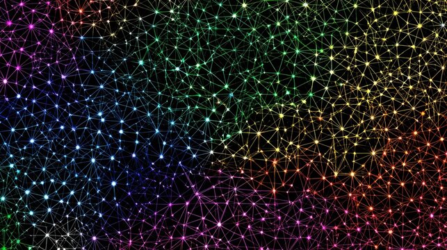 Rainbow network of interconnected nodes