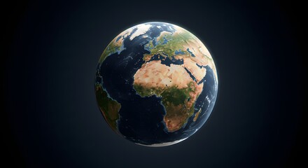 International Day of Peace, Global Unity and Diversity A detailed globe showing europe africa and the atlantic ocean against a dark blue background view from space