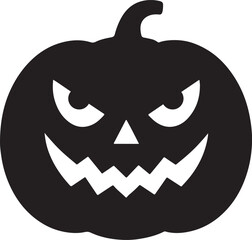Cartoon Jack-o'-Lantern Silhouette Halloween Pumpkin Vector Art