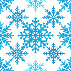 Vector art of seamless pattern of blue snowflakes, perfect for winter holiday designs and decorations