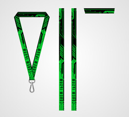 green technology patterned lanyard design