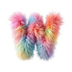 Colorful Furry Font Letter W
