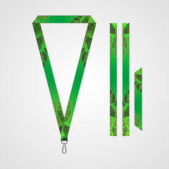 tropical leaf pattern lanyard design