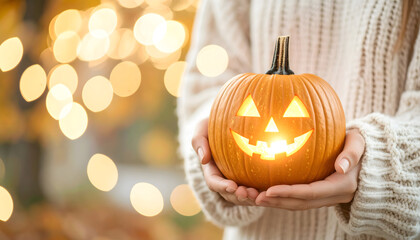 Naklejka premium かぼちゃランタン